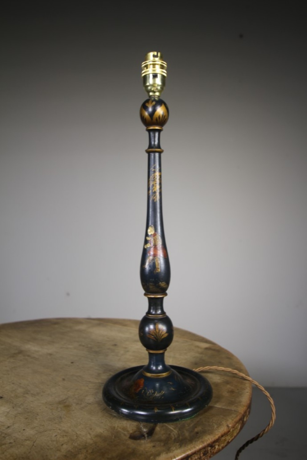 Edwardian Chinoiserie Decorated Antique Table Lamp