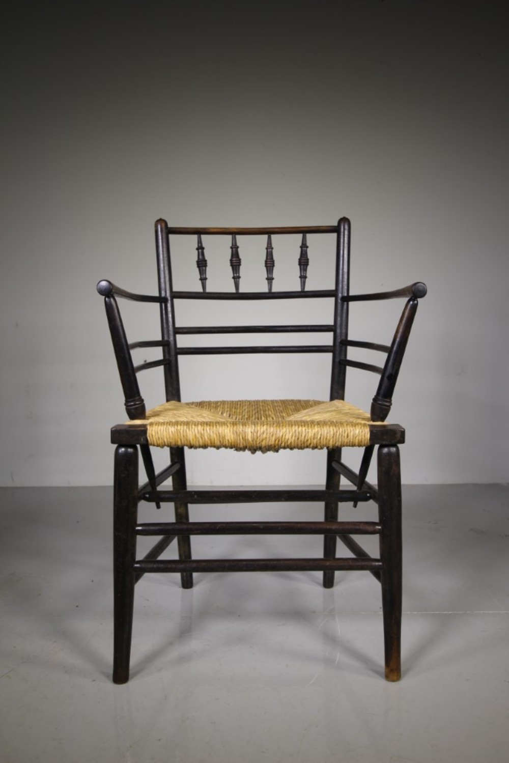 A True 19th Century Antique Sussex Chair by William Morris