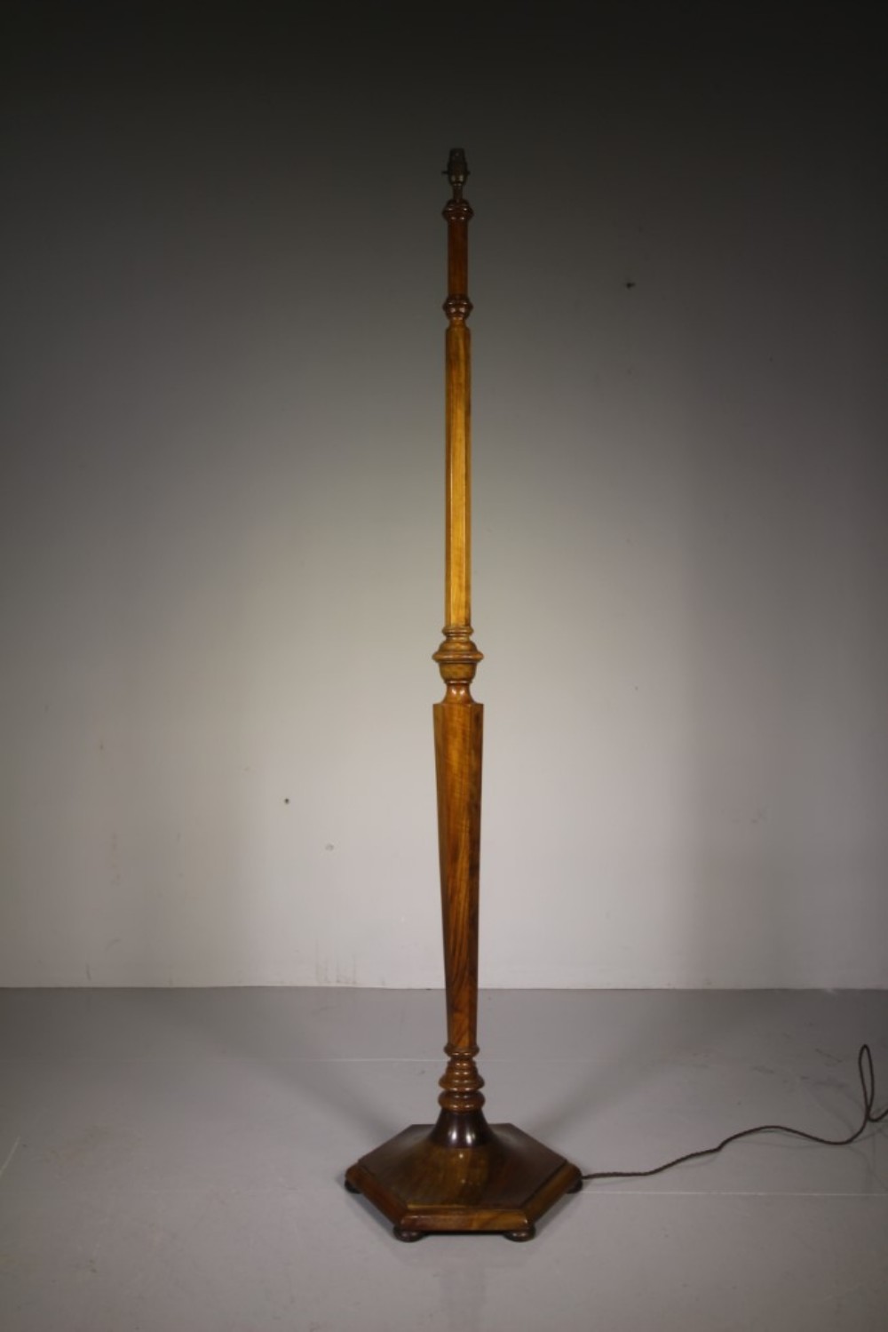 1920’s Walnut Antique Floor Lamp – Rewired