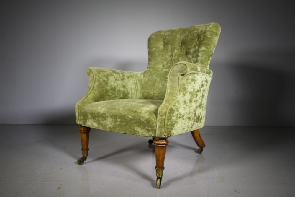Quality English Antique Upholstered Armchair – Ample & Comfy