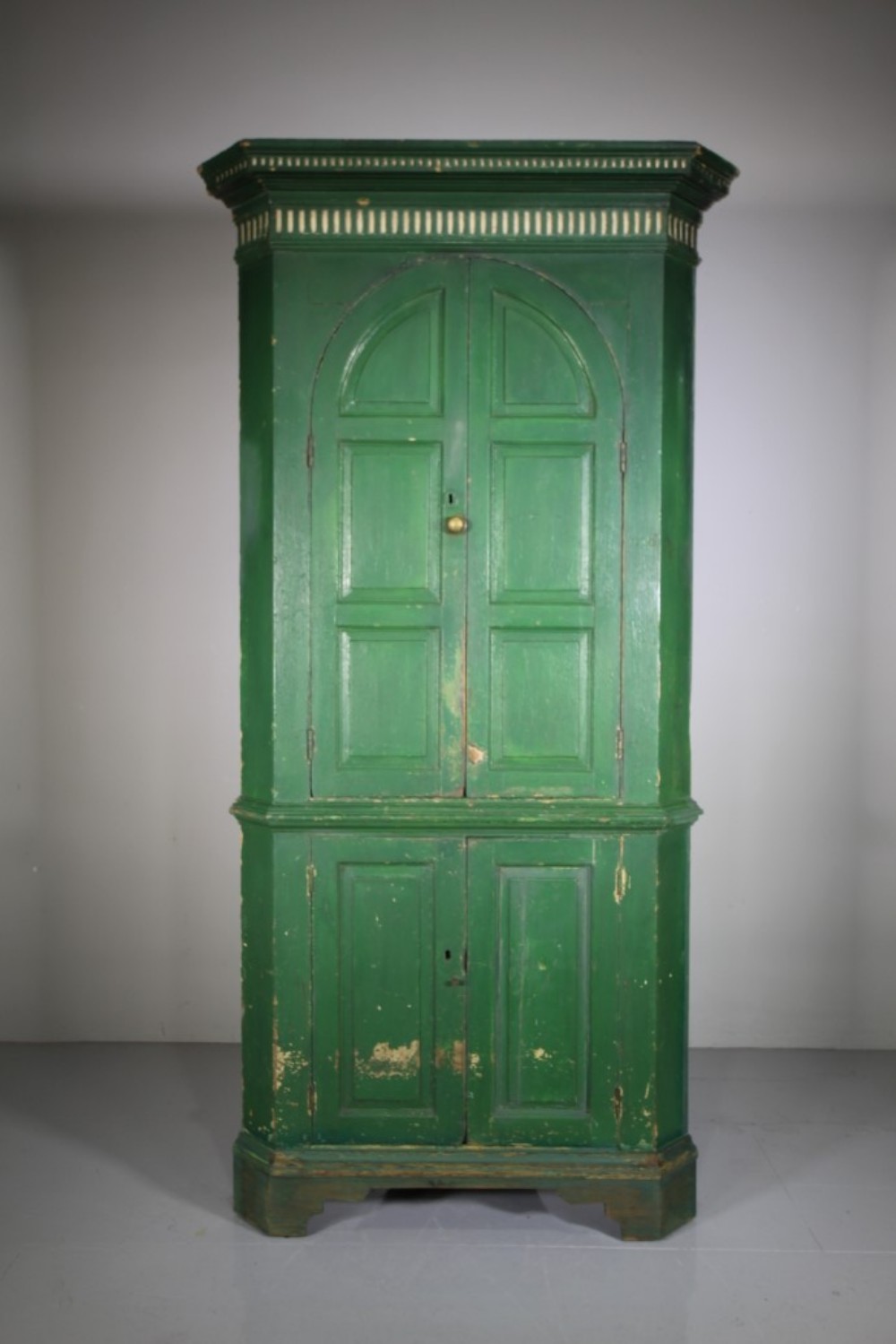 English 18th Century Architectural Antique Cupboard in Paint