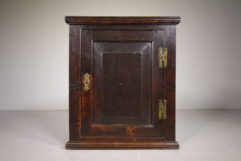 Small English 18th Century Antique Oak Corner Cupboard