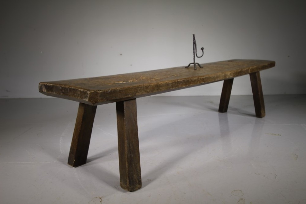 English 18th Century Antique Oak Pig Bench Table
