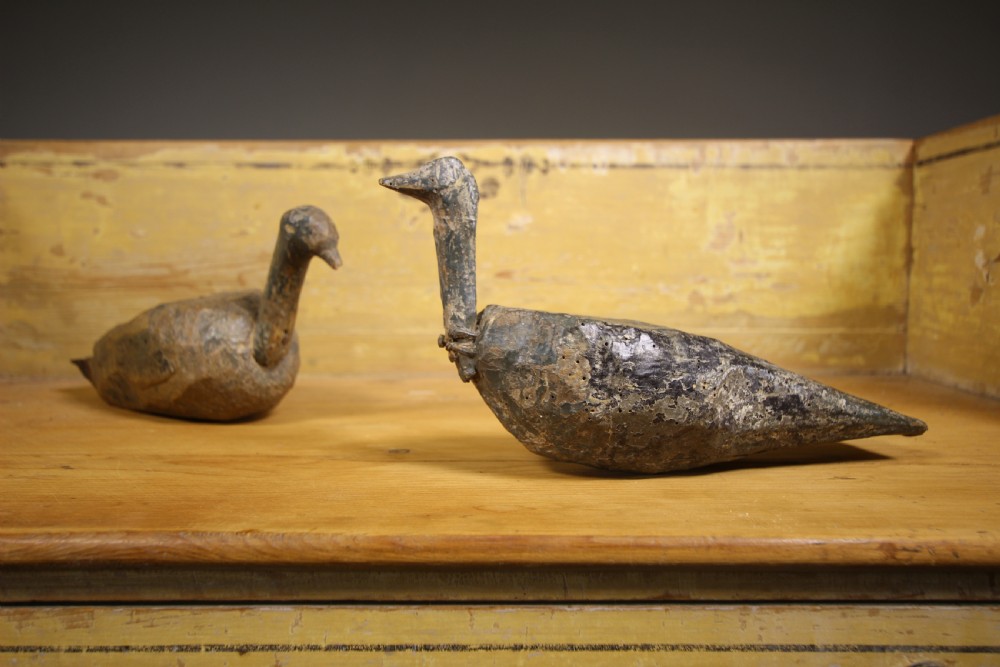 Pair of Primitive 19th Century Antique Decoy Pigeons View VII