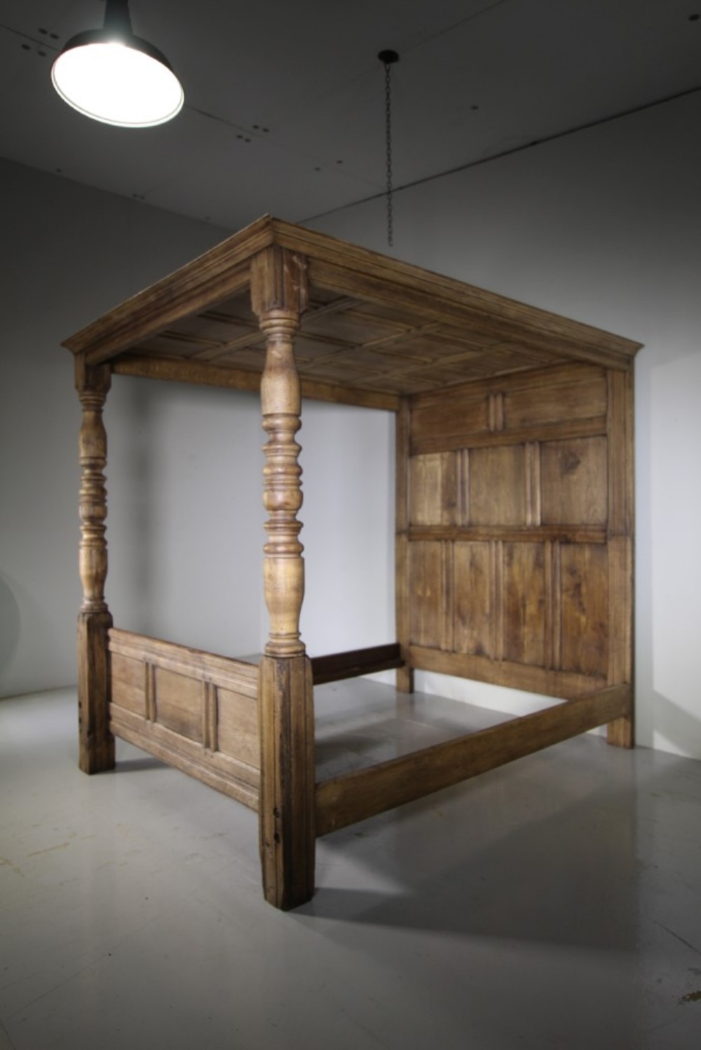 
English King Size Oak Four Poster Bed with Divan Base