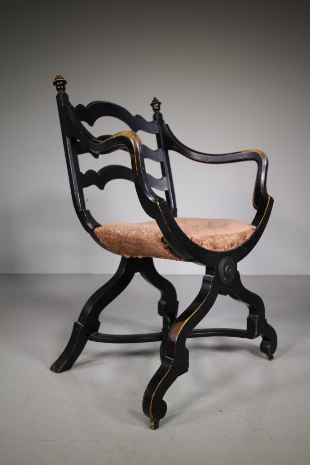 English 19th Century Antique Ebonised Armchair