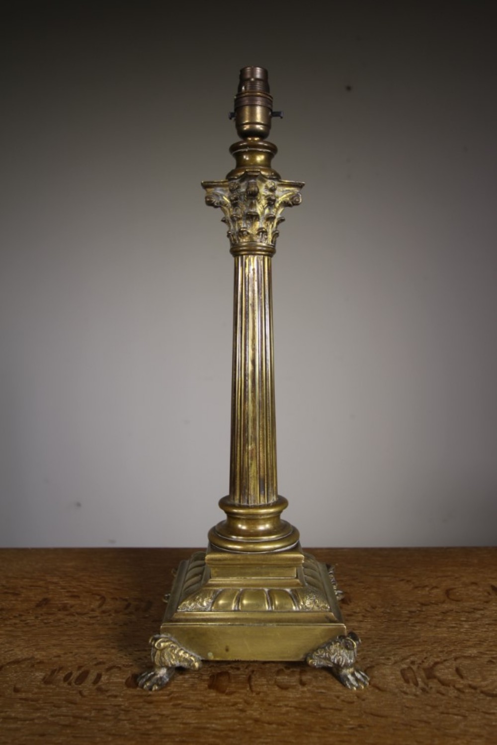 Quality 19th Century Antique Brass Table Lamp