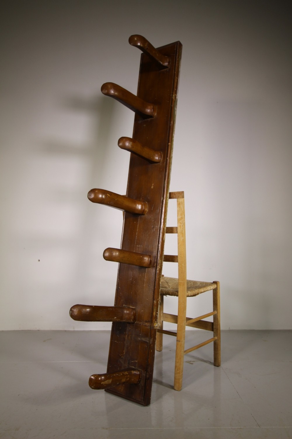 Set of English 19th Century Antique Original Painted Pine Hooks