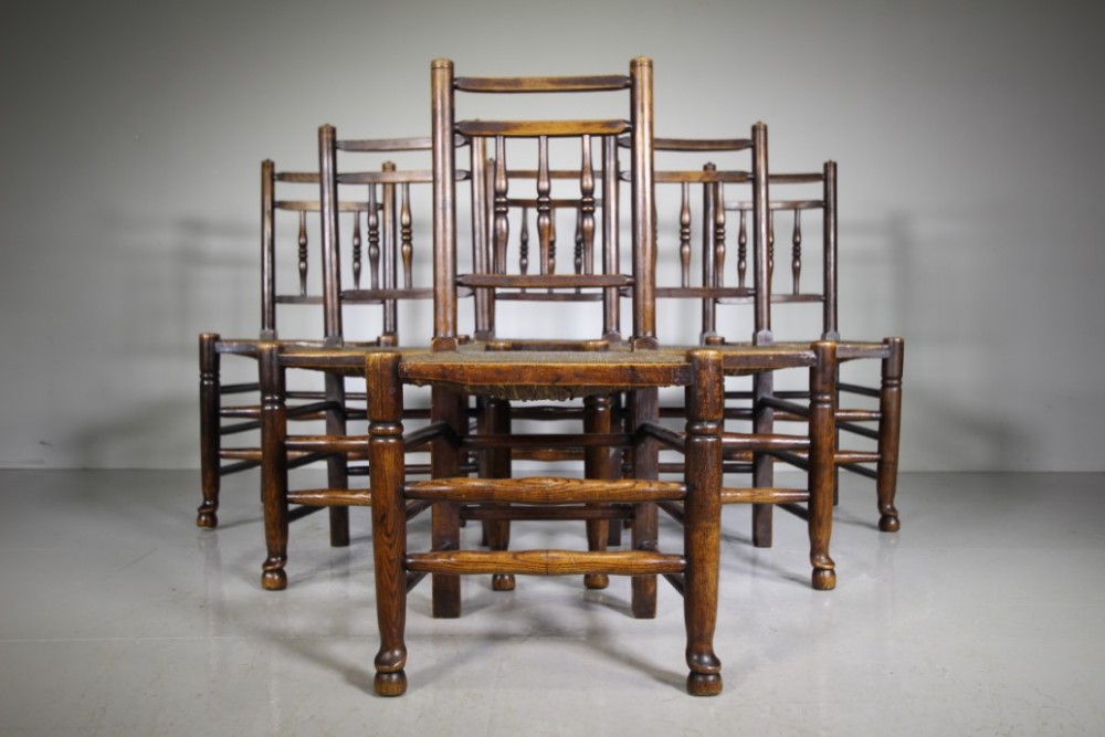 Set of Six Yorkshire Dales Antique Dining Chairs