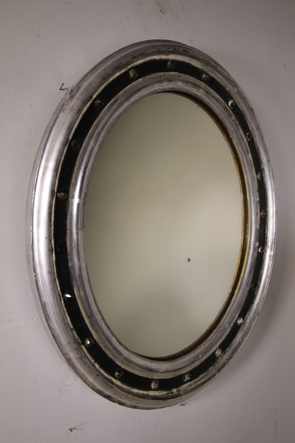 19th Century Irish Antique Oval Silver Gilt Wall Mirror