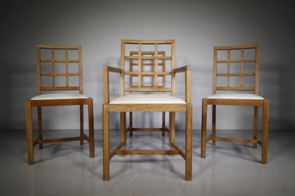 Set of Four 1920’s Heals Oak Dining Chairs
