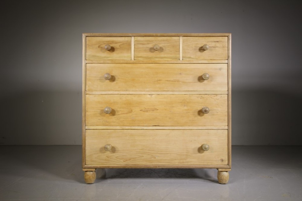 
Early Heals Antique Pine Chest of Drawers – Labelled

