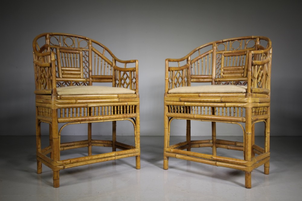 Antique Pair of Brighton Pavilion Bamboo Chairs