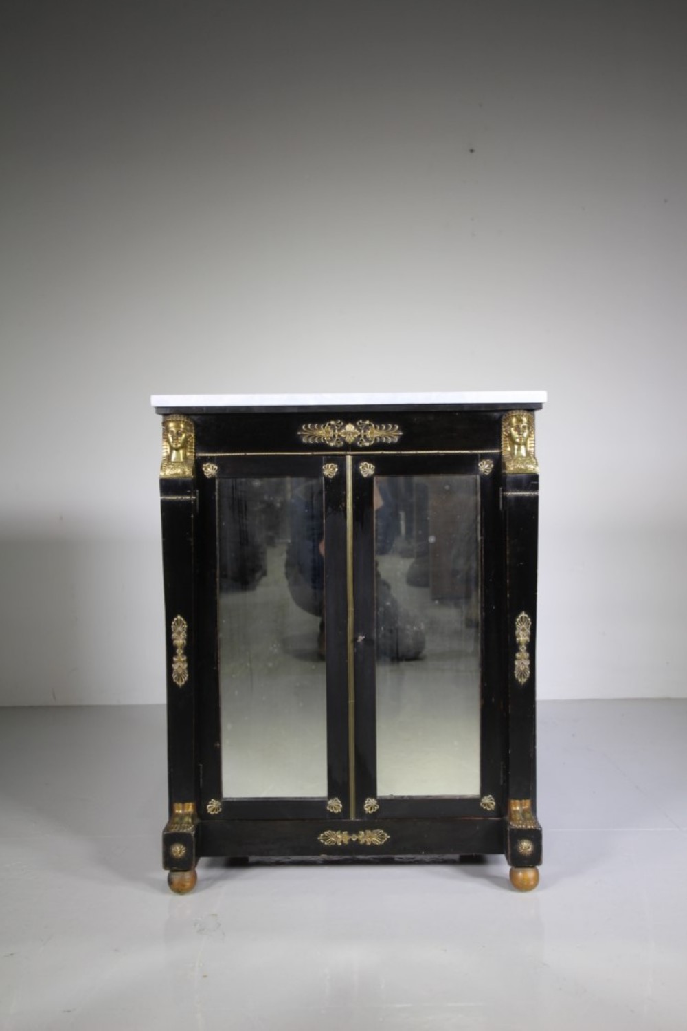 Superb English Egyptian Revival Antique Cabinet