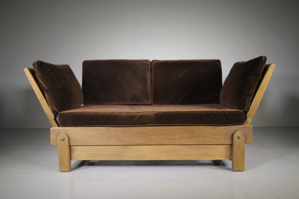 1930’s Heals of London Oak Sofa and Bed