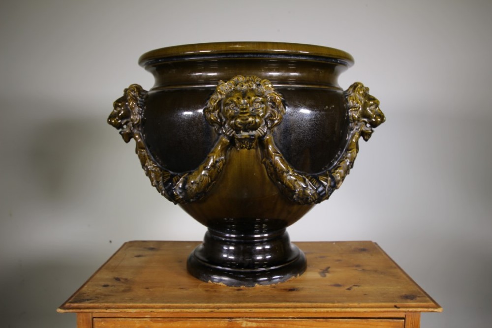 
Large 19th Century Antique Lions Head Garden Planter