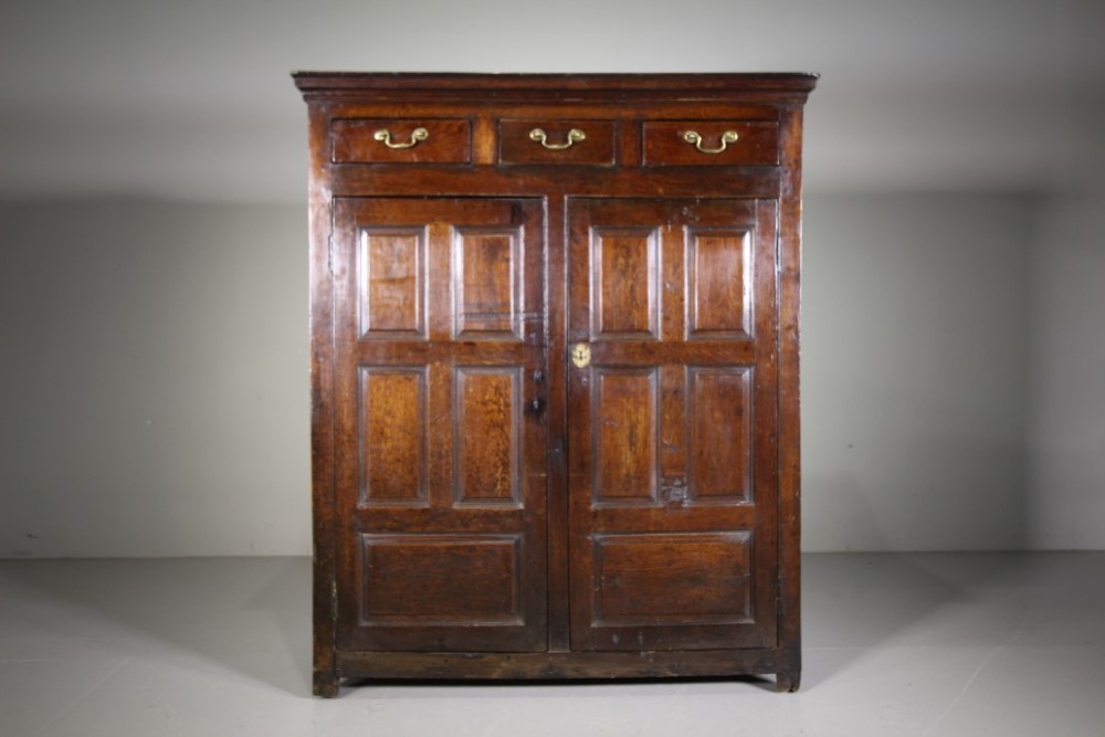 
Fabulous English 18th Century Antique Oak Linen Press Cupboard