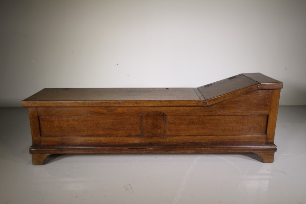 English 18th Century Antique Shaped Oak Box Seat