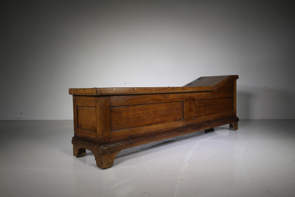 English 18th Century Antique Shaped Oak Box Seat View II