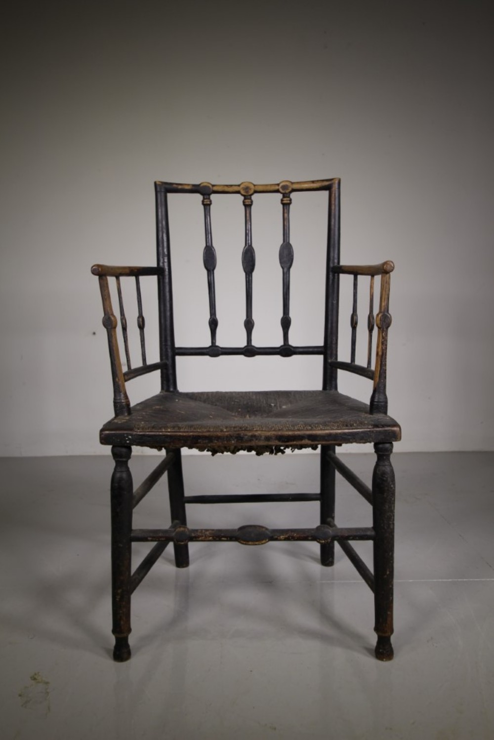 
Regency Antique Sussex Type Original Painted Armchair
