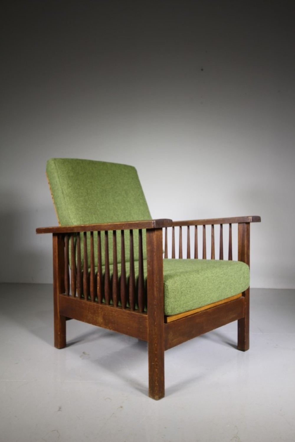 
1920’s Heals of London Oak Reclining Armchair- Labelled