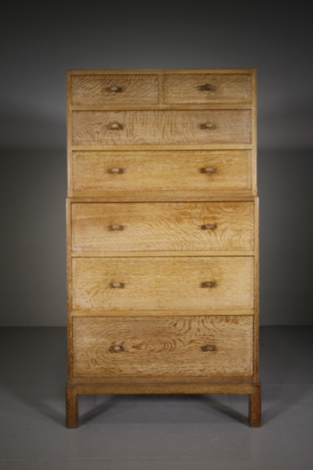 Rare Heals Antique Oak Tallboy Chest of Drawers – Labelled 