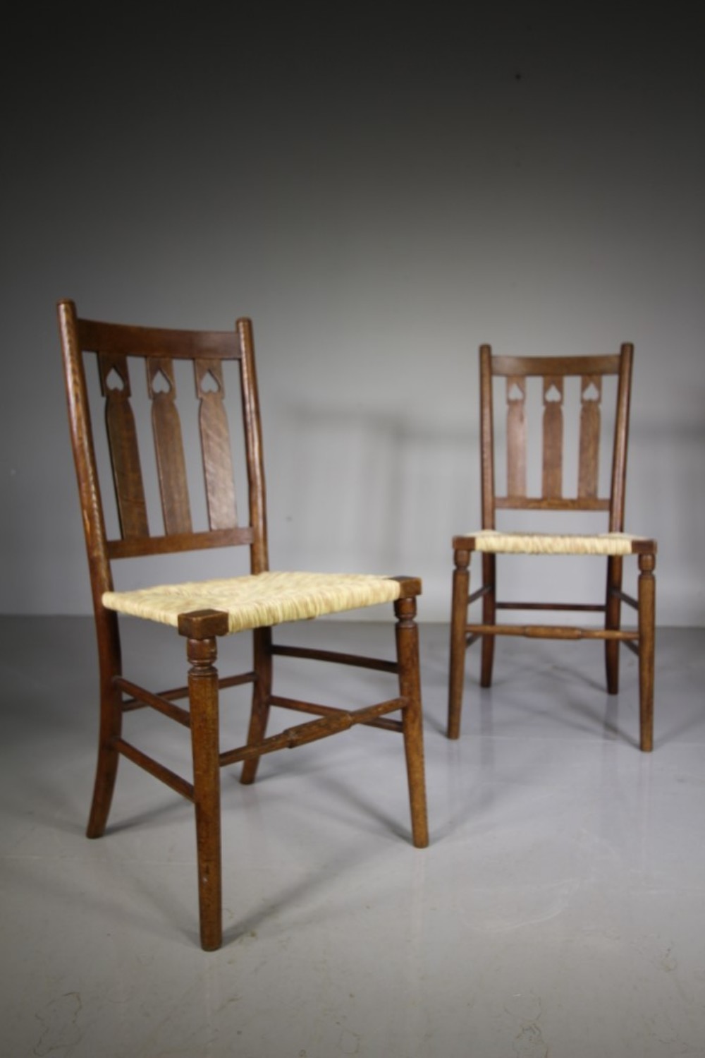Early Pair of Heals Antique Oak St.Ives Chairs