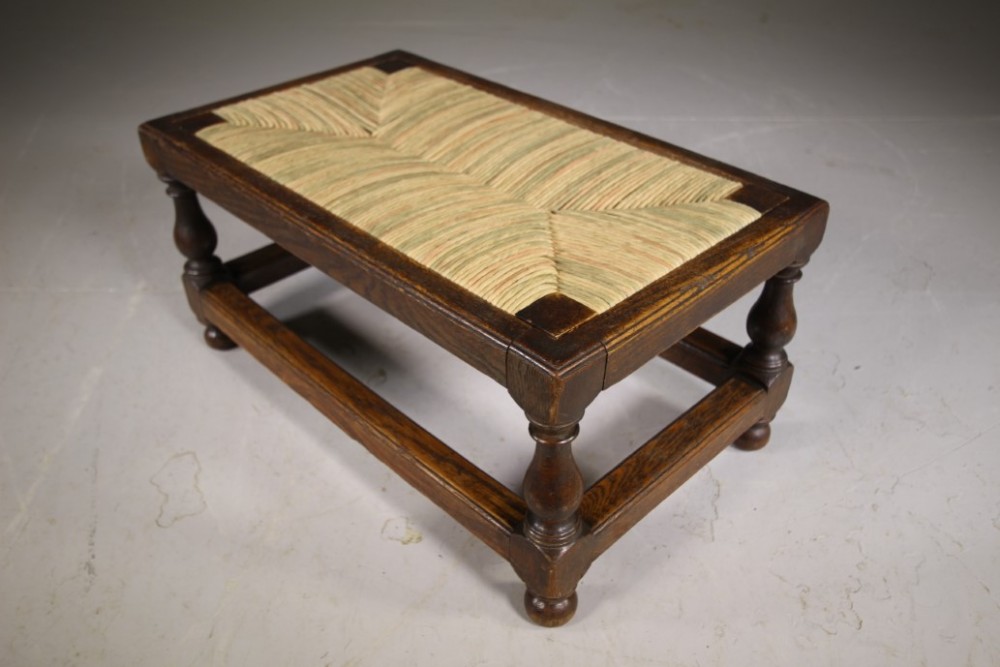 
Early Heals of London Antique Long Oak Footstool
