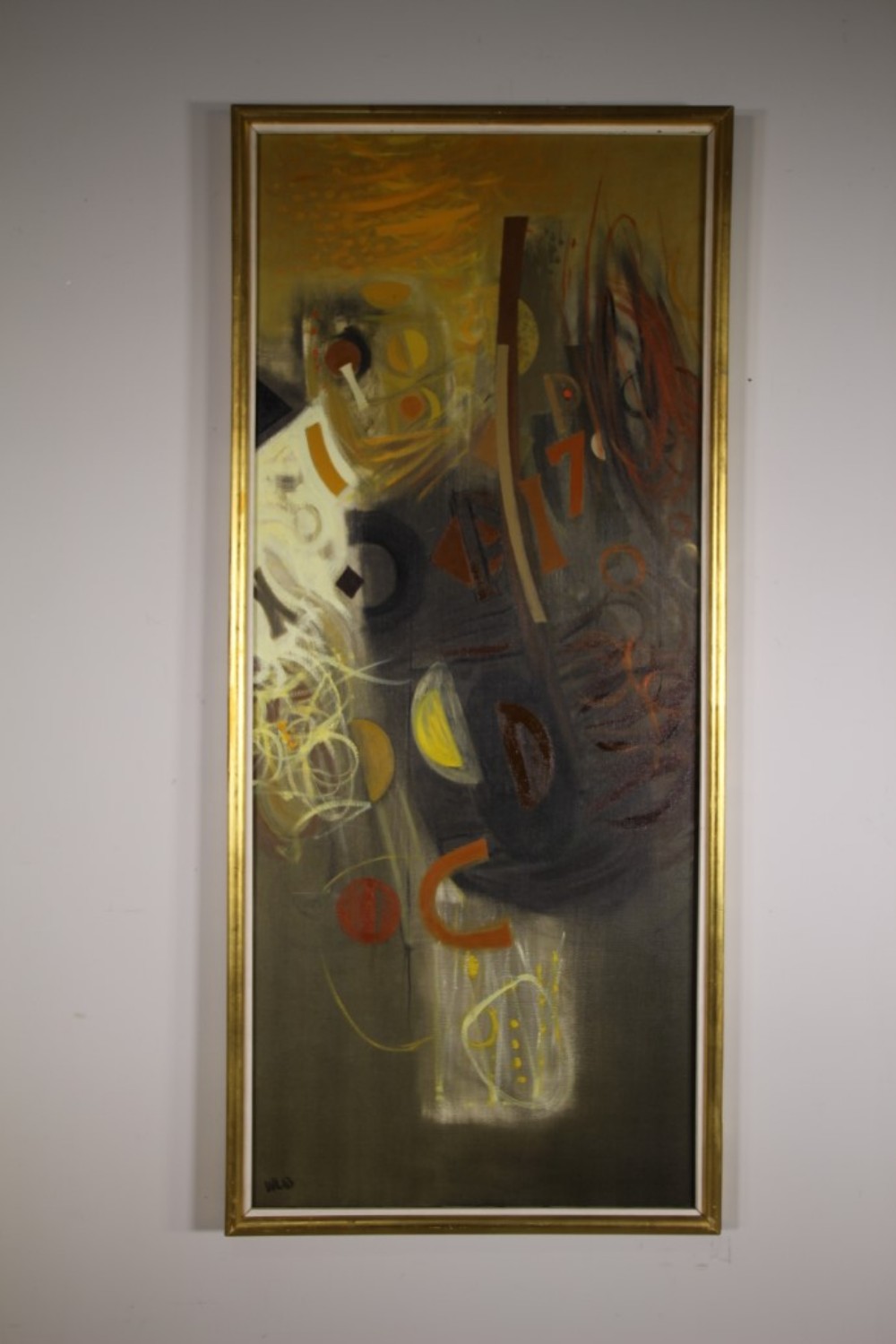 Large Abstract Painting Dated 1962 by William Littlejohn RSA