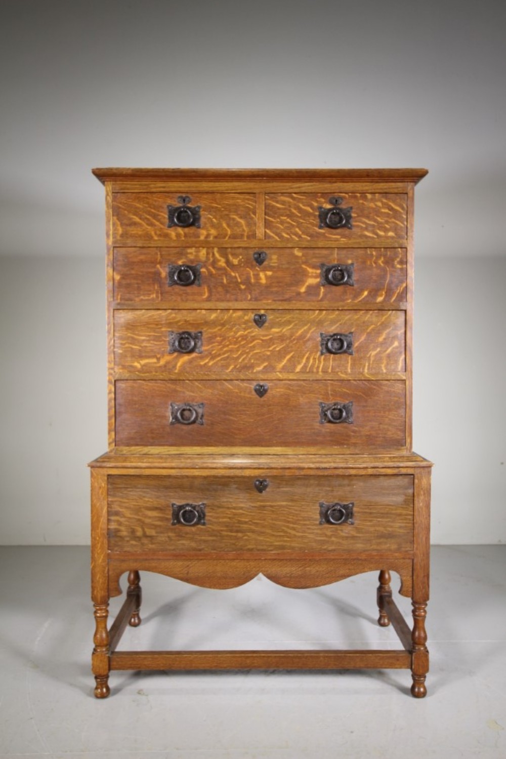 Rare Heals Antique Fumed Oak Chest of Drawers