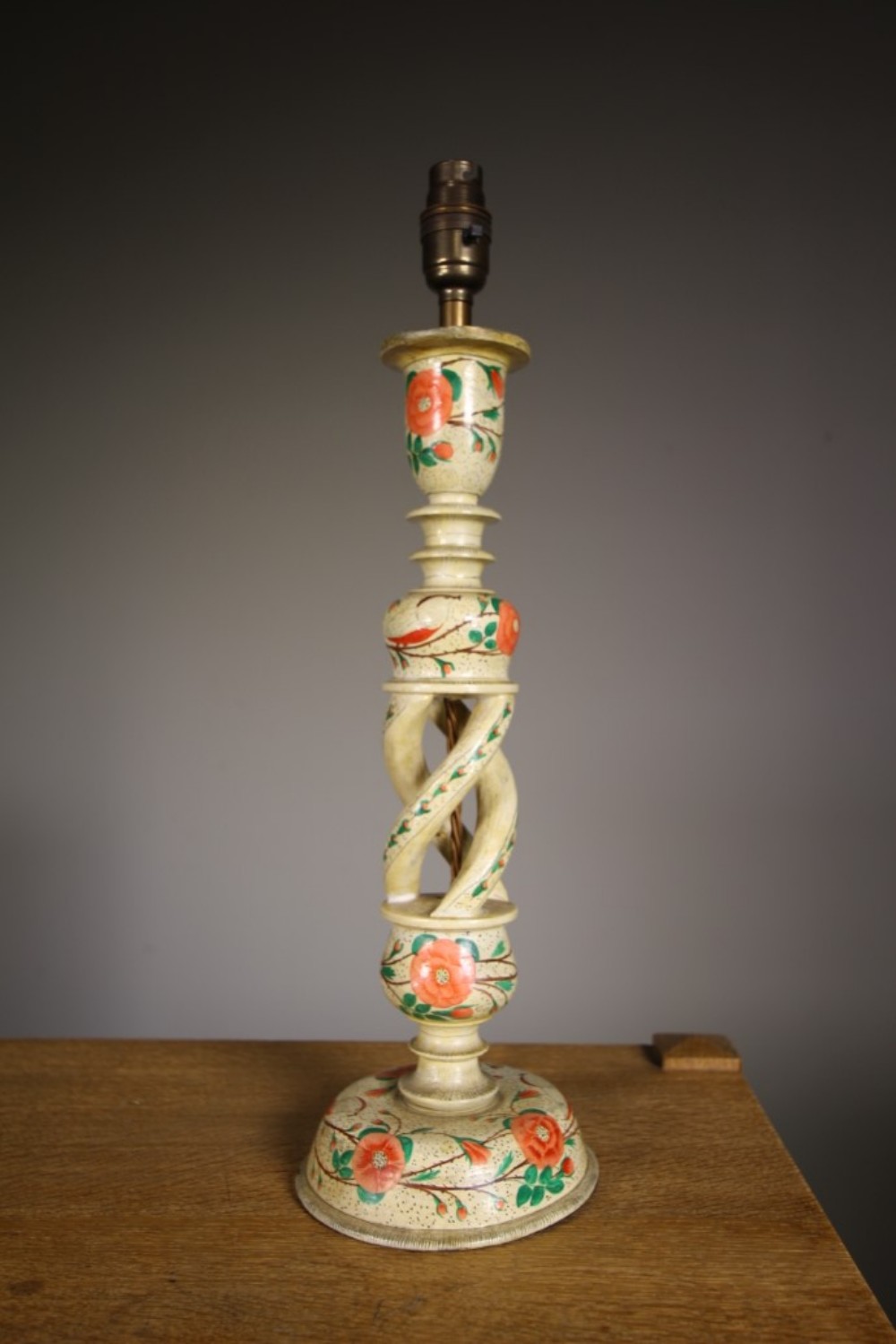 Tall Antique Kashmiri Table Lamp