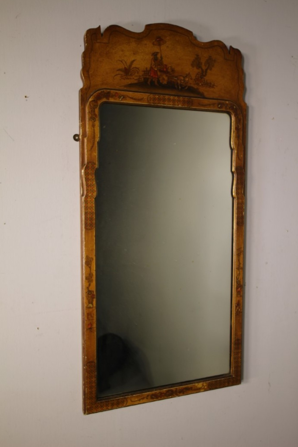 English 19th Century Large Chinoiserie Antique Mirror