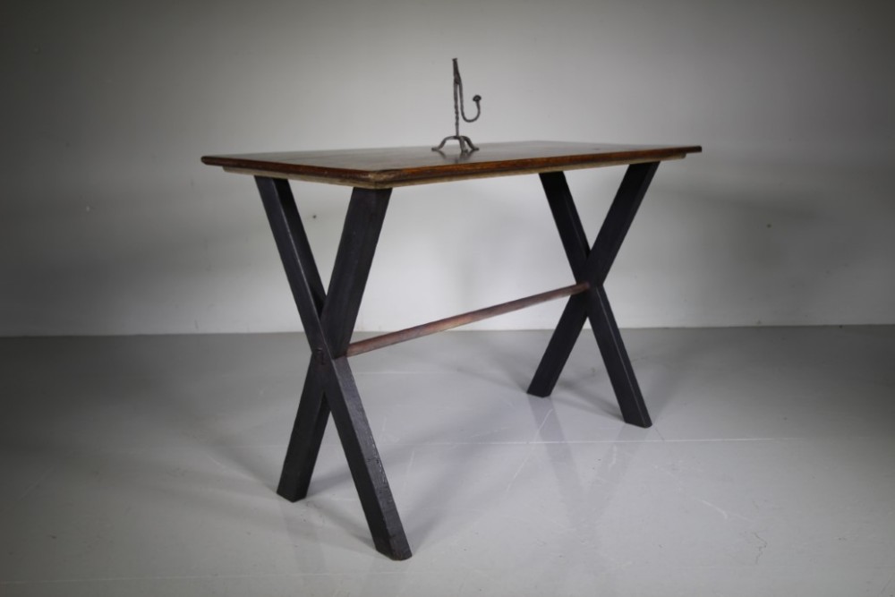 
Wonderful Antique Oak X frame Tavern Table