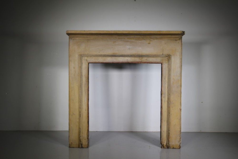 English Georgian Antique Original Painted Pine Fire Surround