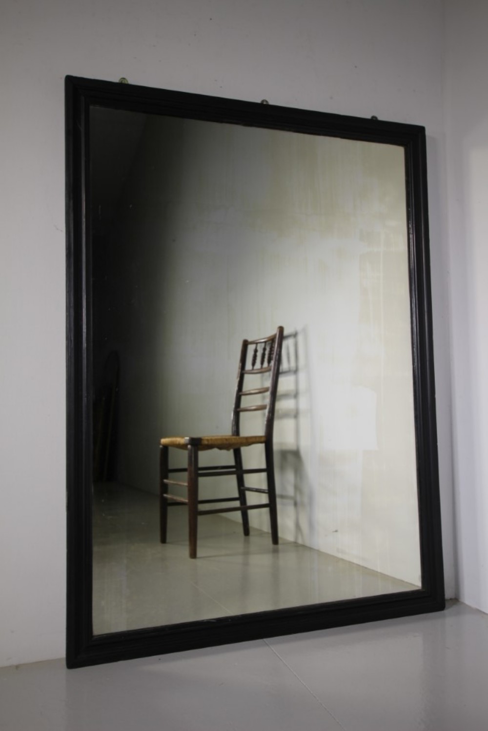 Large English 19th Century Antique Ebonised Outfitters Mirror