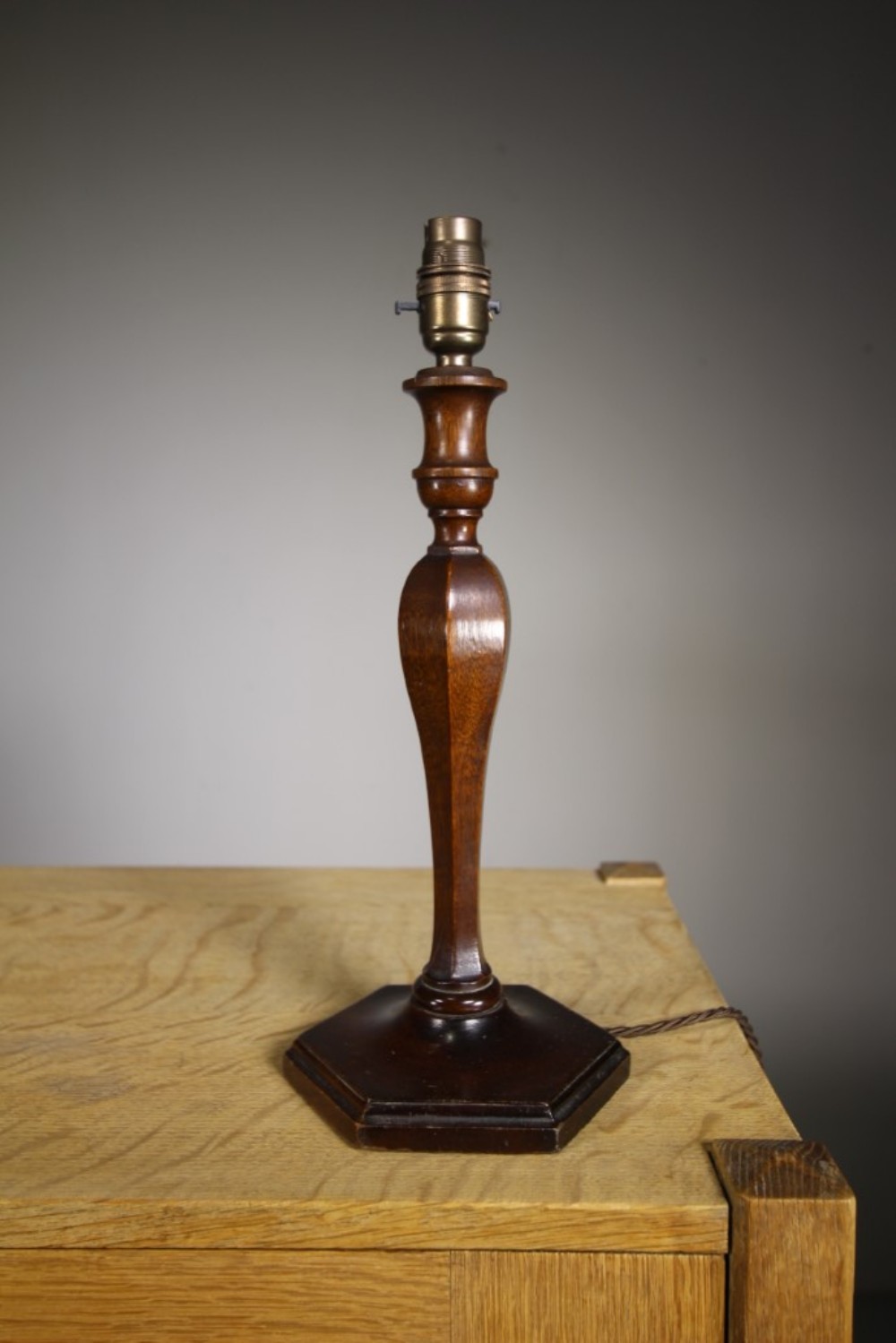 Heals 1930’s Mahogany Table Lamp – Rewired