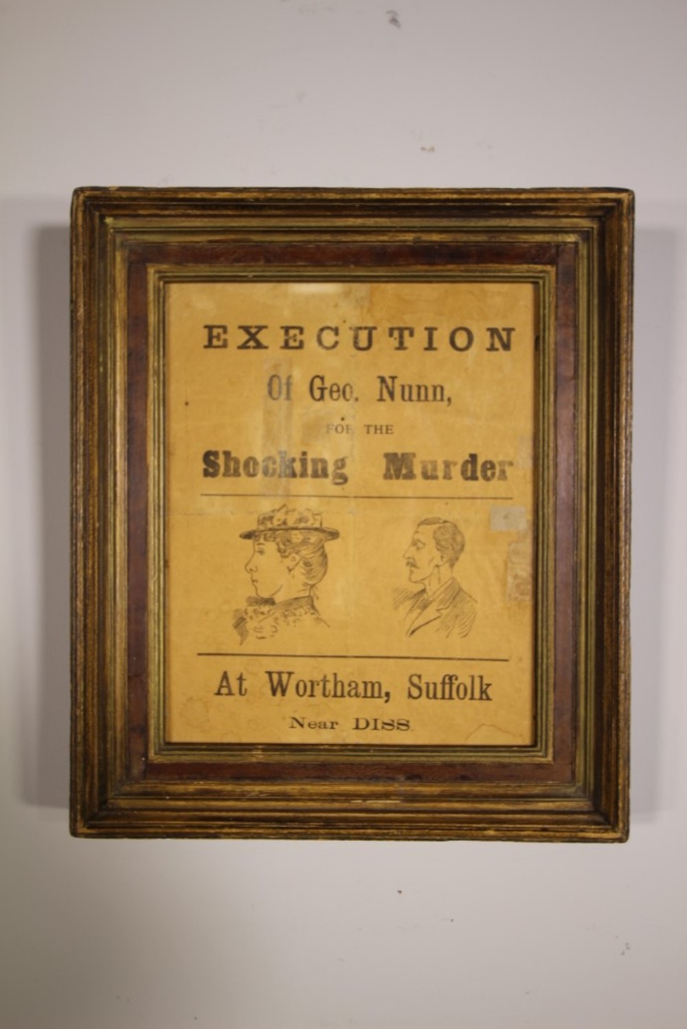 Rare Original Antique English Execution Sign with Ballads