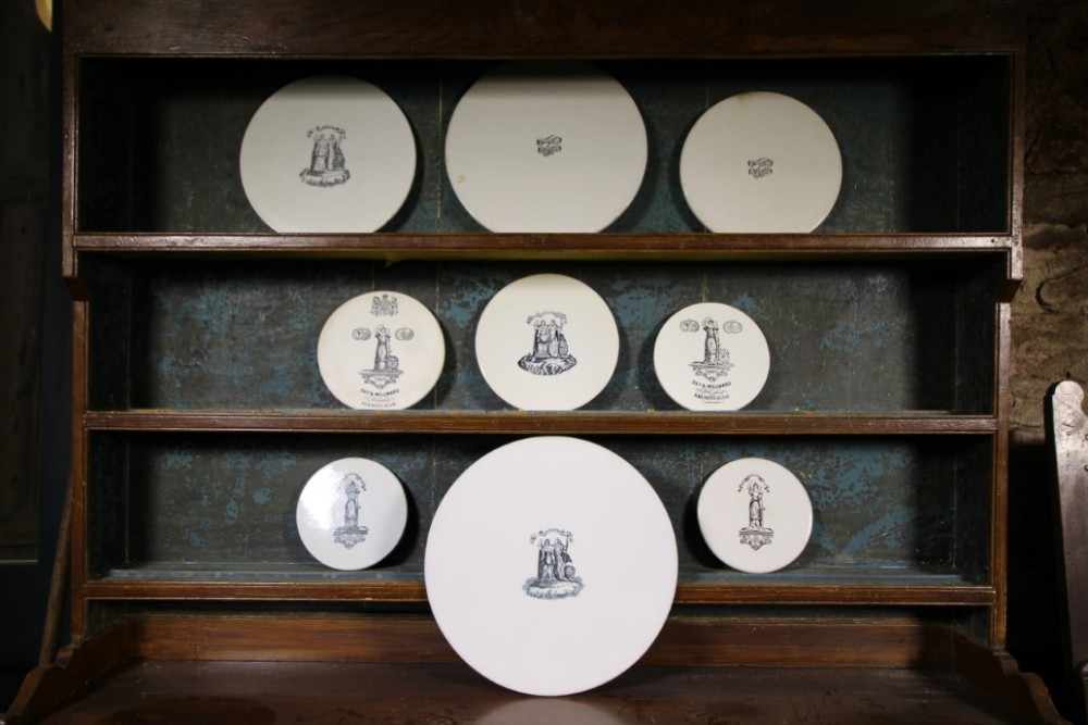 Collection of Nine 19th Century Antique Creamware Dairy Plates