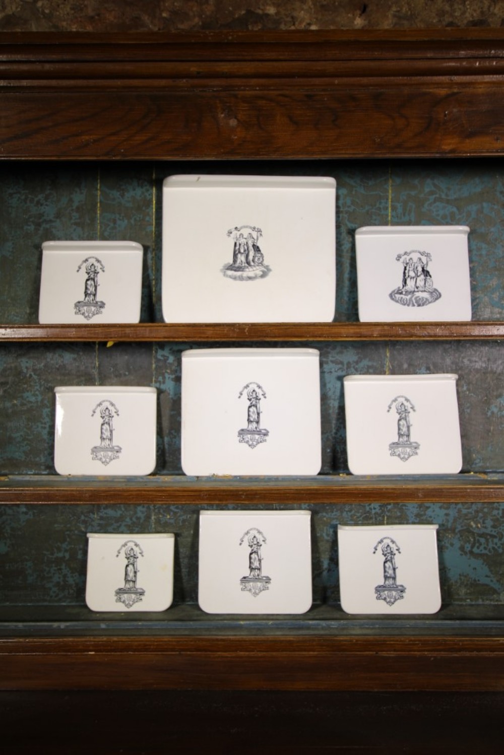 Collection of  Nine 19th Century Antique Creamware Dairy Plates