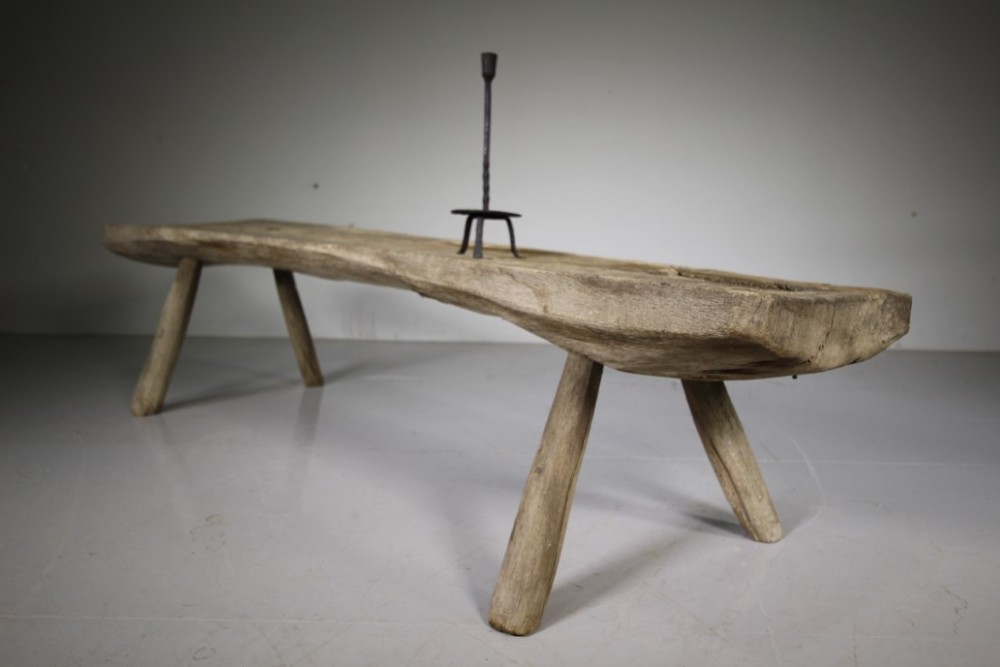 Wonderful Welsh 18th Century Antique Oak Pig Bench