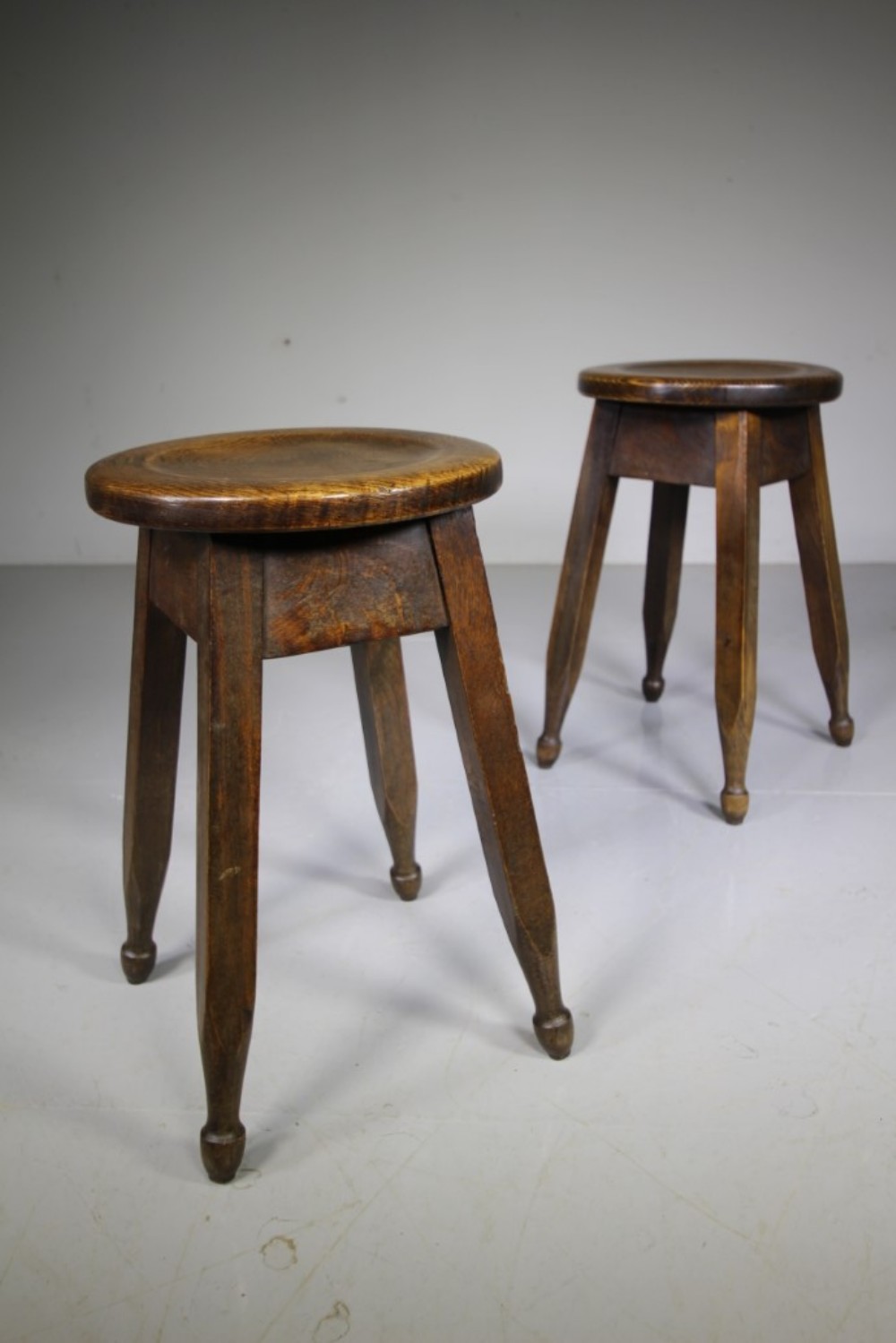 Pair of English Edwardian Antique Stool Seats 