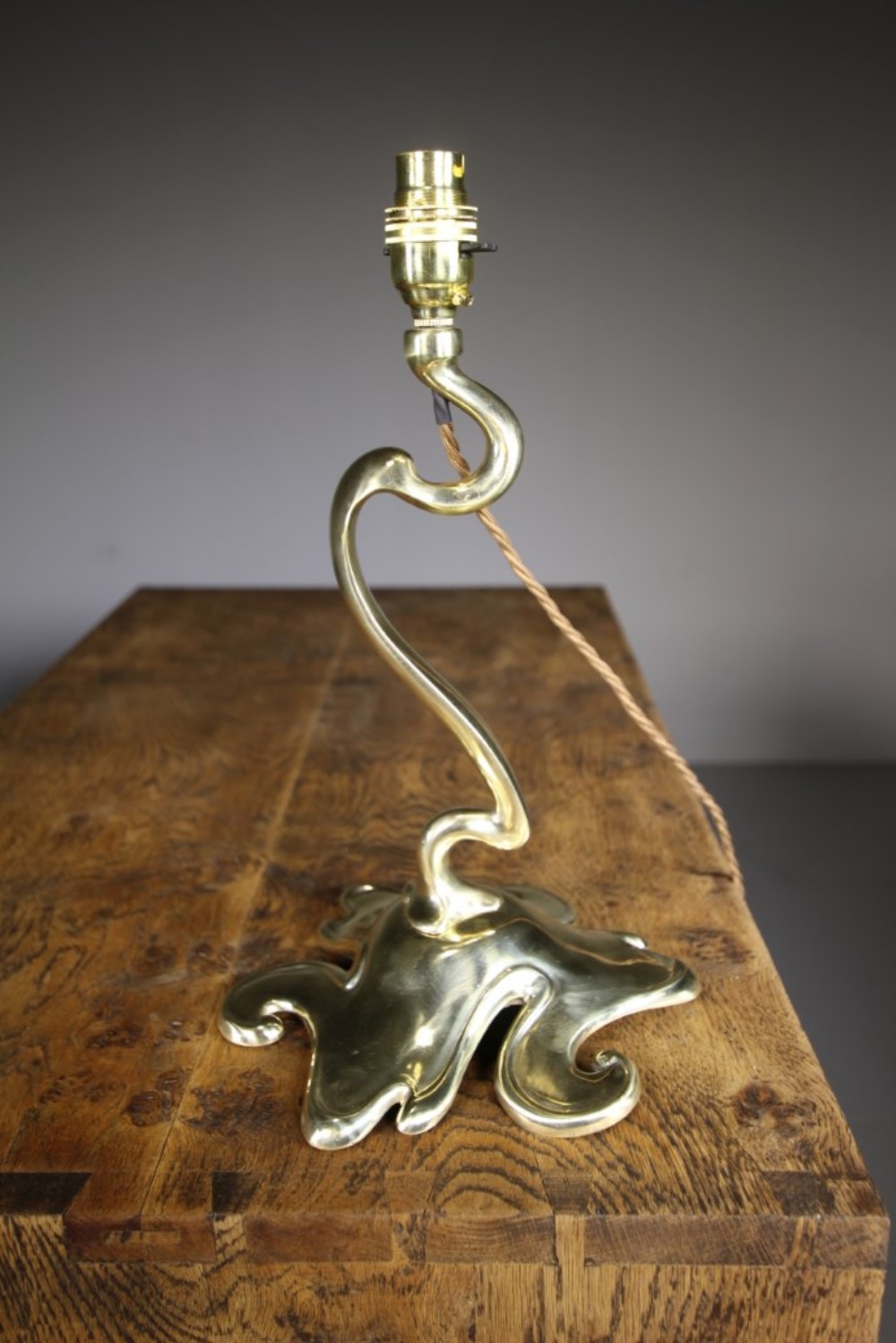 Unusual Art Nouveau Antique Squiggle Lamp- Guadi