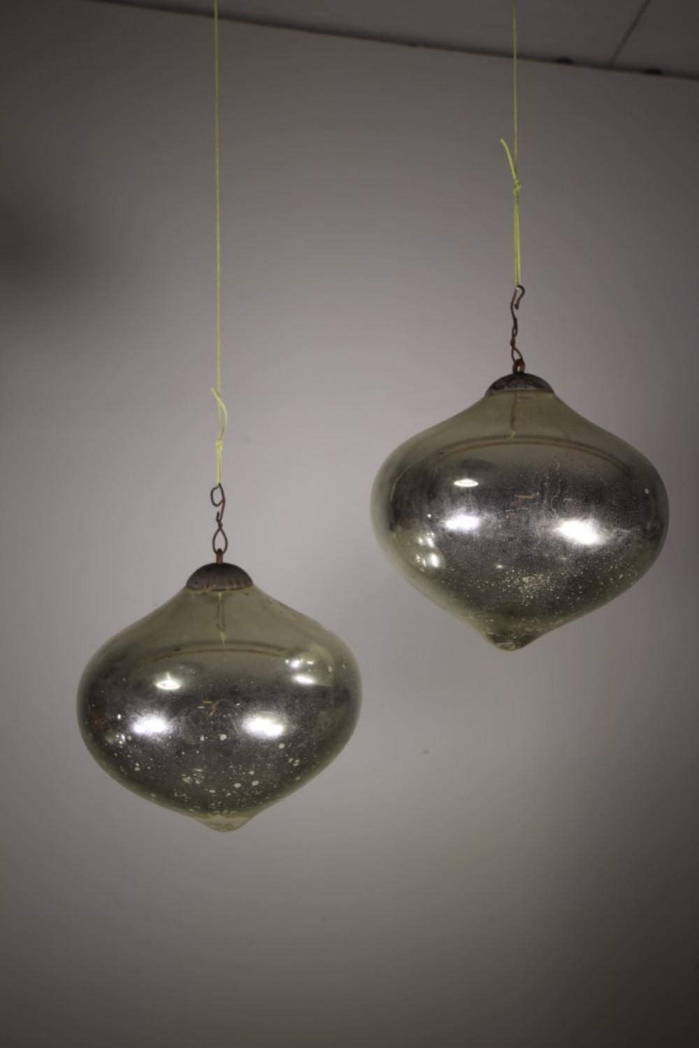 
Pair English 19th Century Antique Witch Balls
