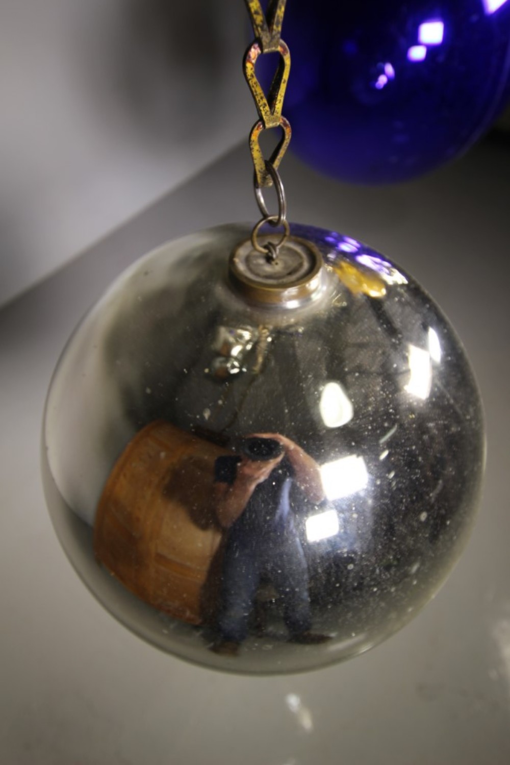 Large English 19th Century Antique Witch Ball Ref 9