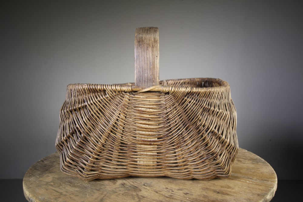 
Rare Survival Large 19th Century Antique Woven Willow Basket