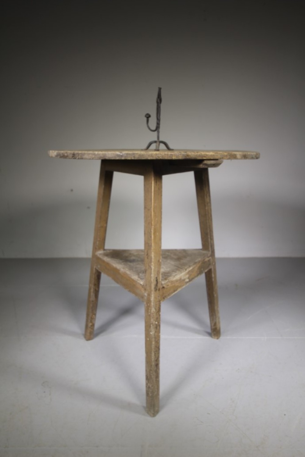 
Early 19th Century Antique Original Painted Pine Cricket Table