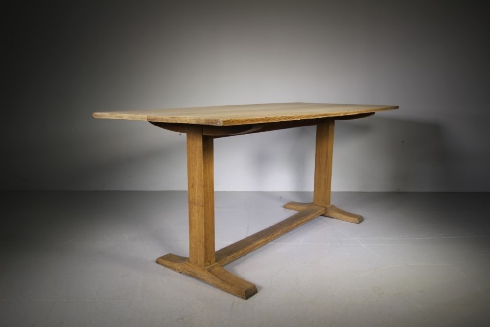 Heals Antique Oak Refectory Dining Table- Labelled