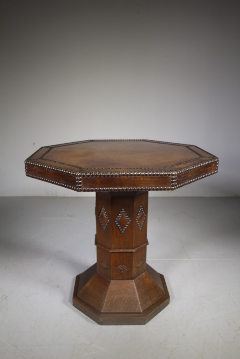 Fabulous English Edwardian Antique Leather Covered Table