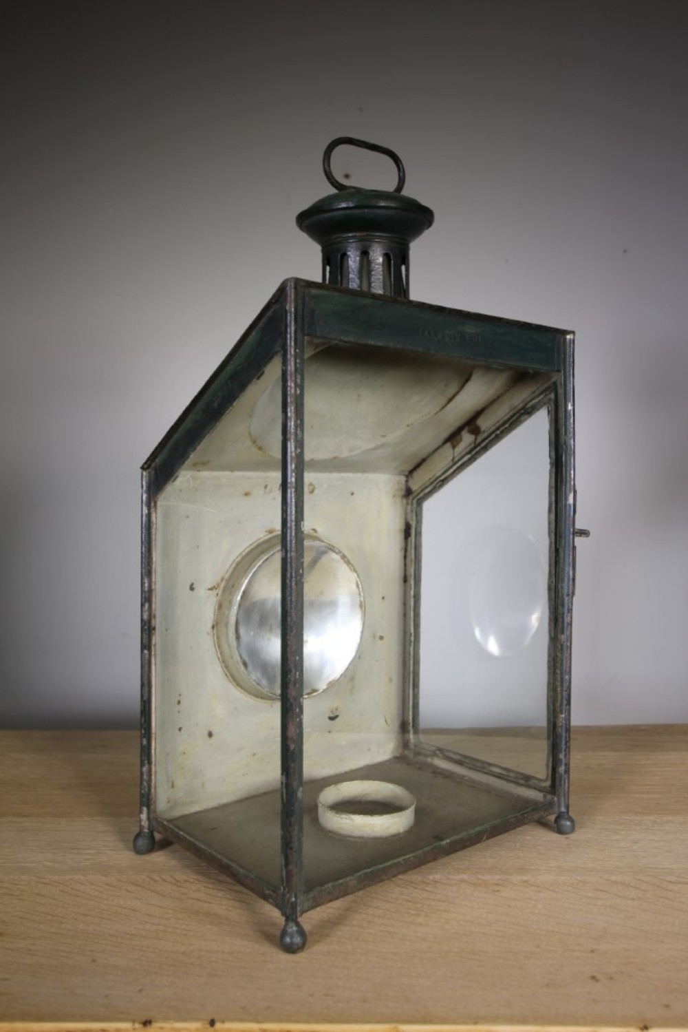 
Original English Antique Railway Lantern – Stamped