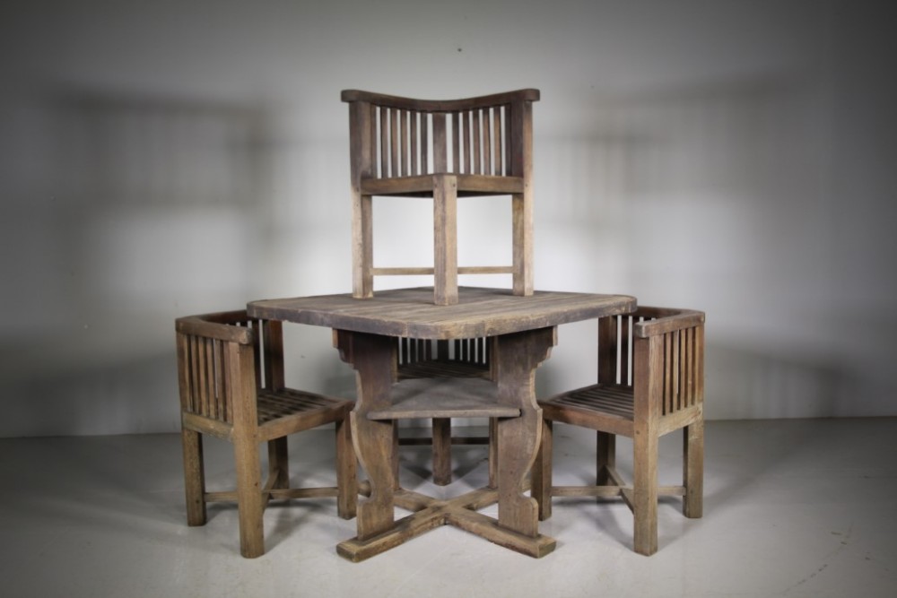 Super Quality Heals Teak 1920’s Garden Dining Table & Chairs
